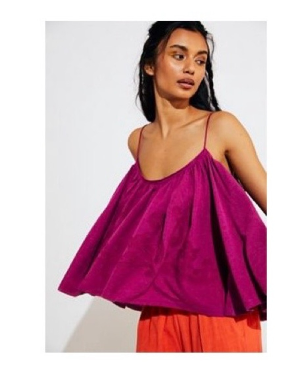Free People Magenta Swing Spaghetti-Strap Cami